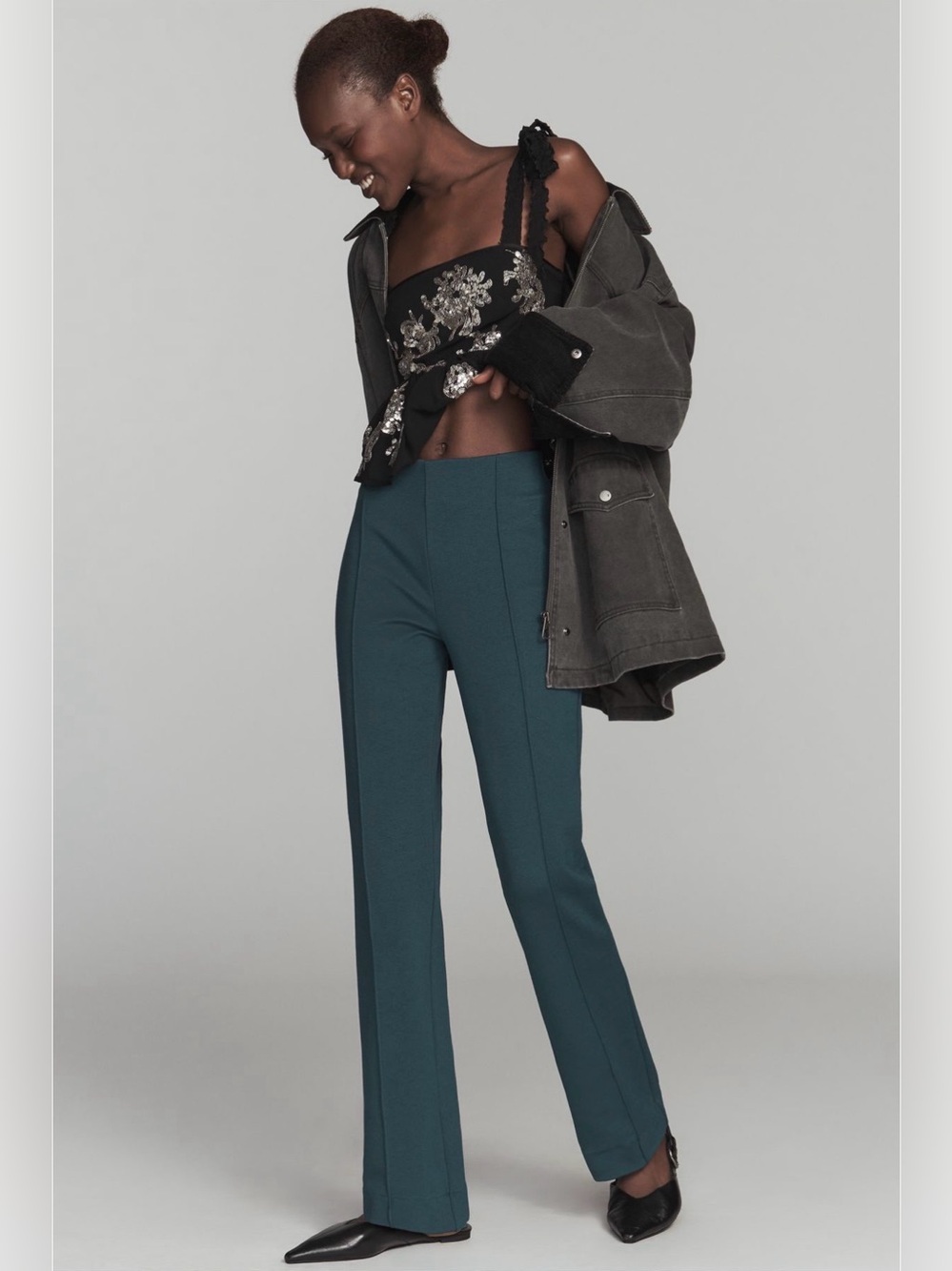 Maeve Poppy Kick-Flare Full-Length Pull on Pants XL EUC
